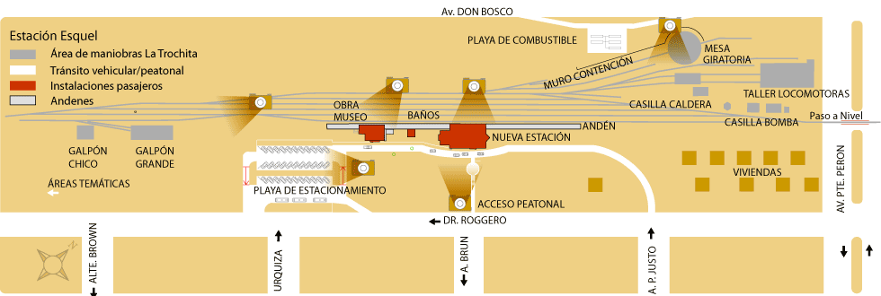 Plano de la estación Esquel de La Trochita